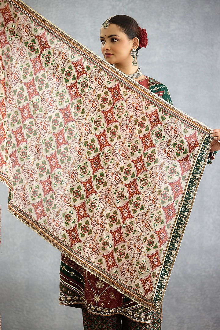 Multi-Colored Dola Silk Patola Printed Kurta Set by TORANI at Pernia's Pop Up Shop