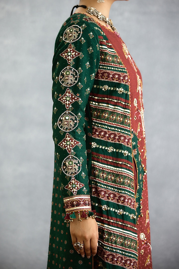 Multi-Colored Dola Silk Patola Printed Kurta Set by TORANI at Pernia's Pop Up Shop
