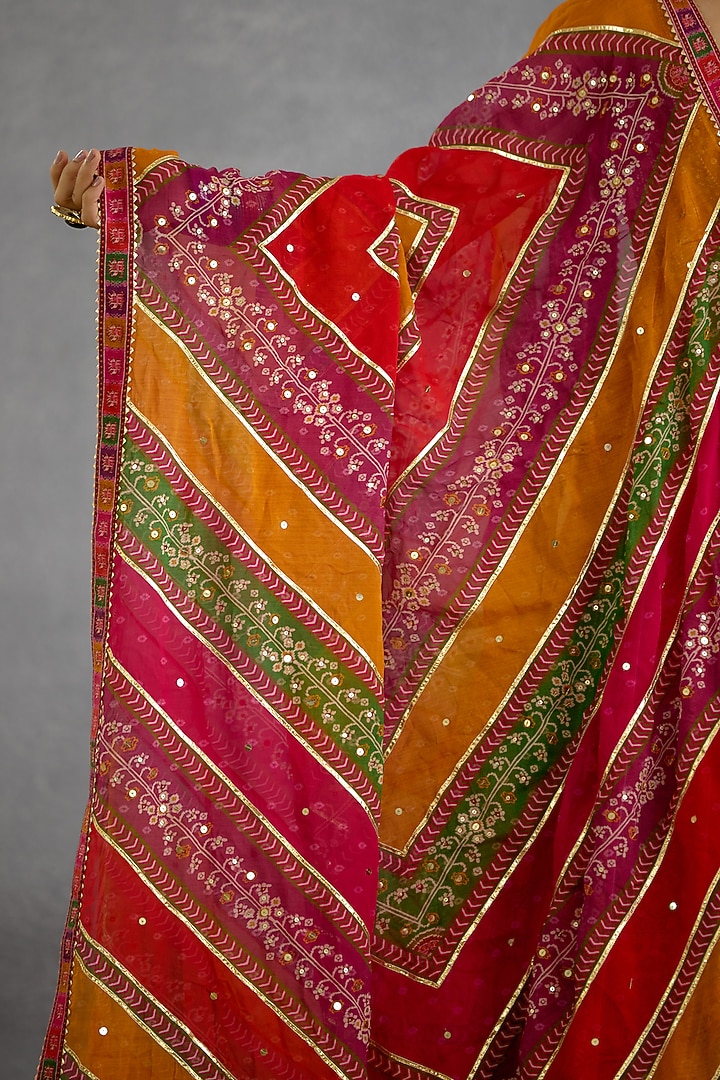 Multi-Colored Dola Silk Patola Printed Bridal Anarkali Set by TORANI at Pernia's Pop Up Shop