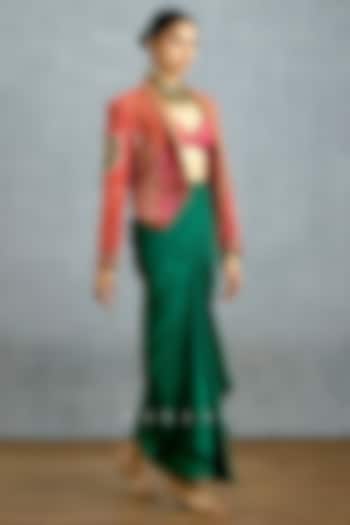 Multi-Colored Jeni Silk Patola Printed Asymmetrical Jacket Set by Torani at Pernia's Pop Up Shop
