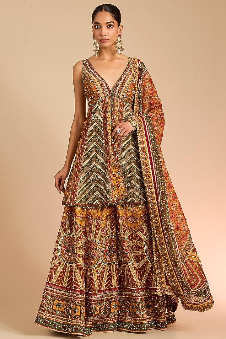 Mustard Dola Silk Bridal Sharara Set by Torani at Pernia's Pop Up Shop