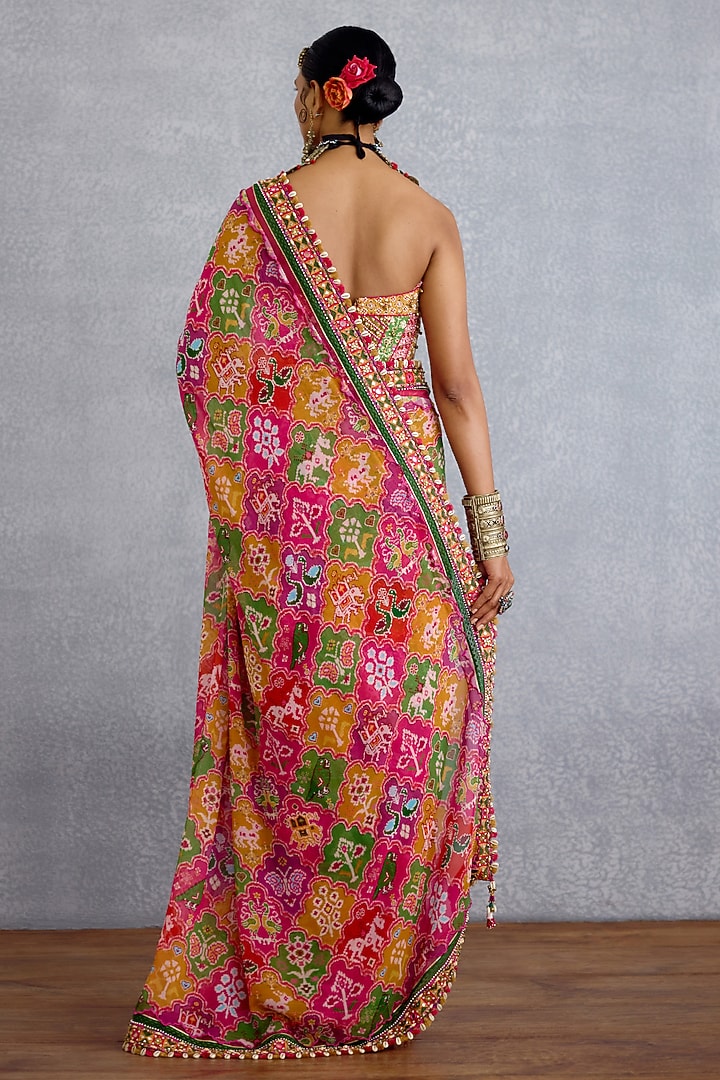 Multi-Colored Georgette Patola Printed Wedding Saree by TORANI at Pernia's Pop Up Shop