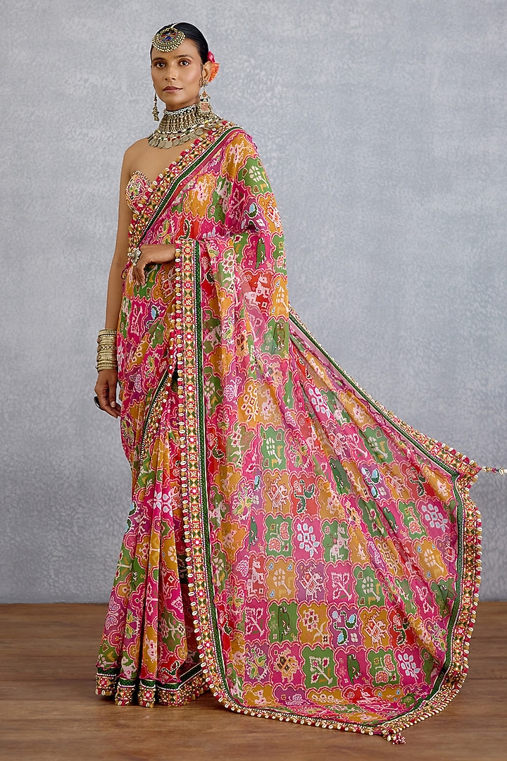 Multi-Colored Georgette Patola Printed Wedding Saree by TORANI at Pernia's Pop Up Shop