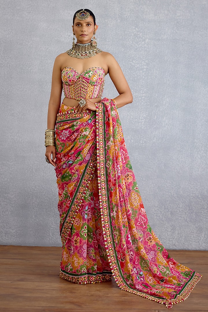 Multi-Colored Georgette Patola Printed Wedding Saree by TORANI at Pernia's Pop Up Shop