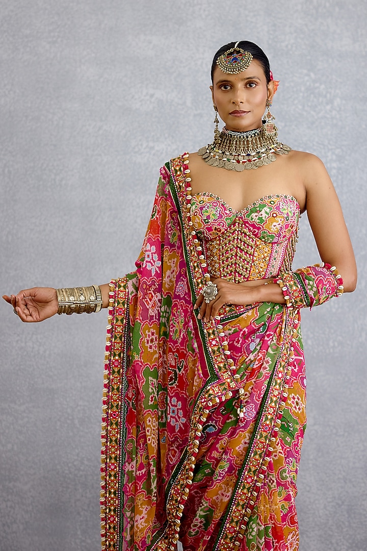 Multi-Colored Georgette Patola Printed Wedding Saree by TORANI at Pernia's Pop Up Shop