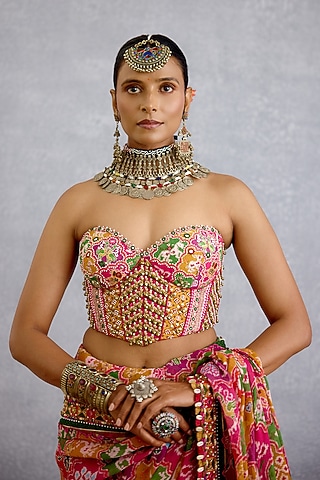 Multi-Colored Jeni Silk Digital Printed Corset by TORANI