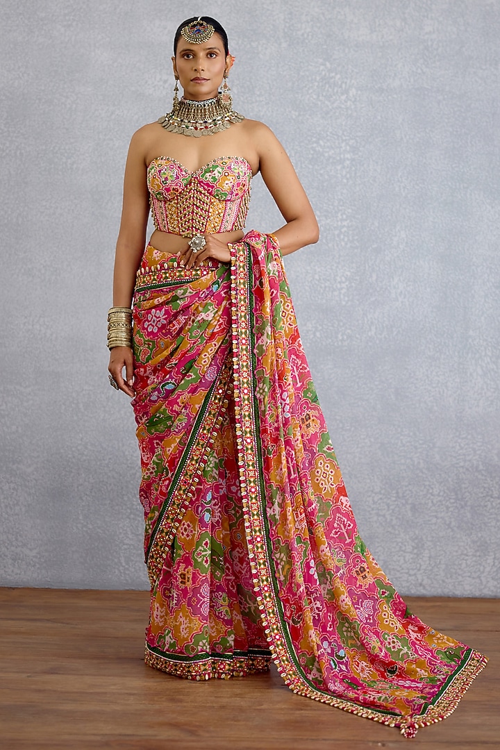 Multi-Colored Jeni Silk Digital Printed Corset by TORANI at Pernia's Pop Up Shop