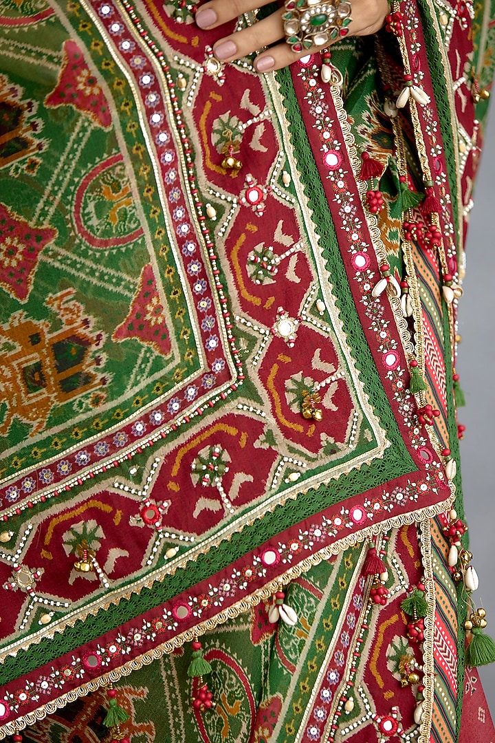 Multi-Colored Georgette Digital Printed & Embroidered Wedding Saree by TORANI at Pernia's Pop Up Shop