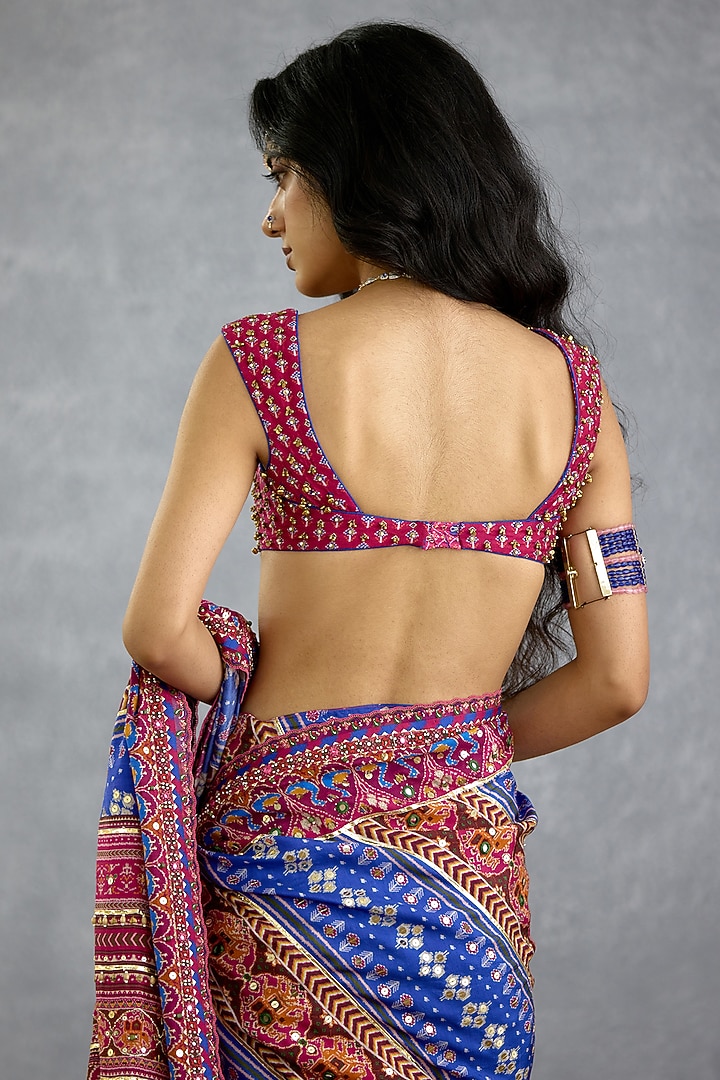 Pink Diamond Silk Printed Blouse by TORANI at Pernia's Pop Up Shop