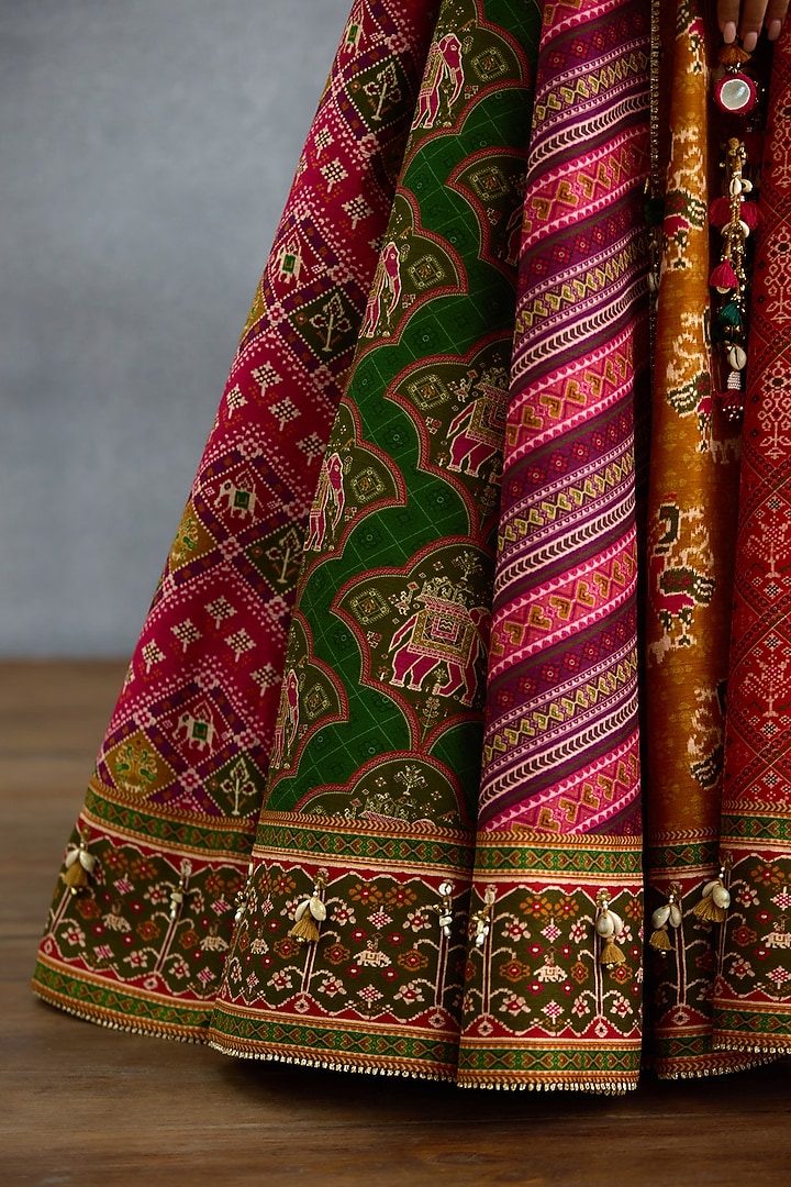 Multi-Colored Jeni Silk Digital Printed Wedding Lehenga Set by TORANI at Pernia's Pop Up Shop