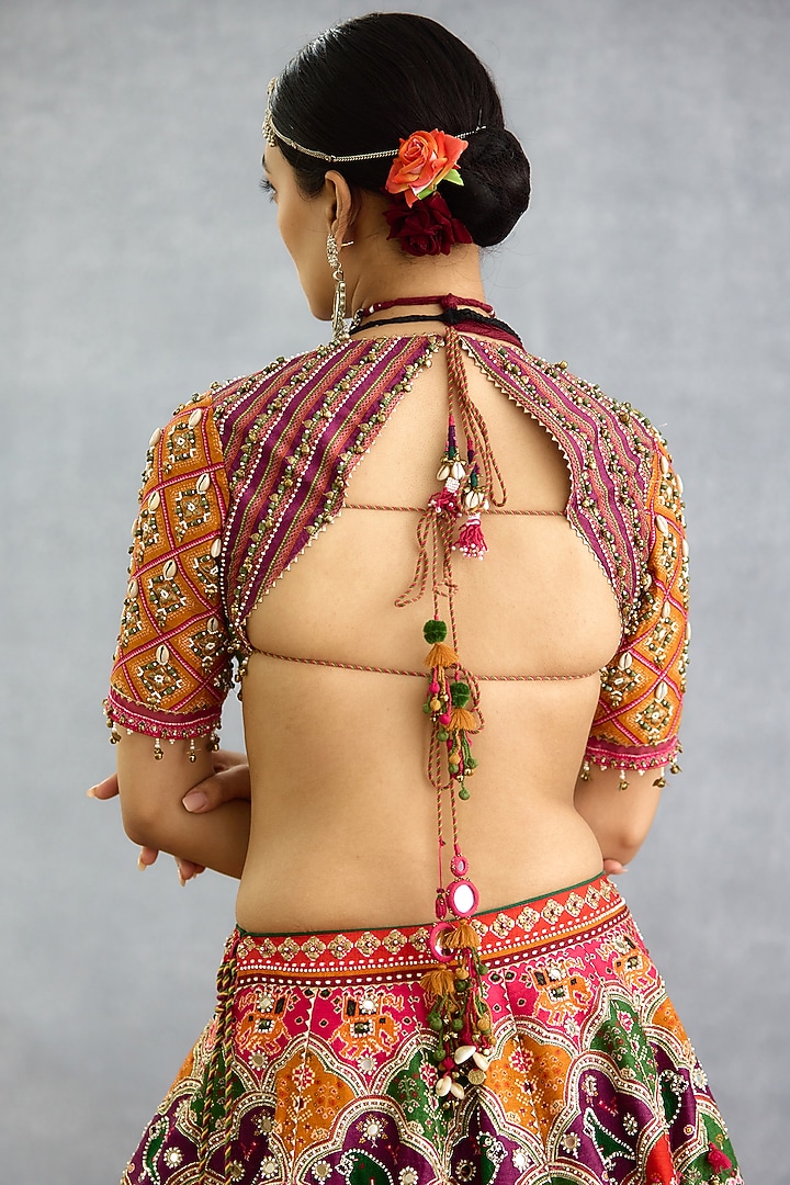 Multi-Colored Jeni Silk Patola Printed Bridal Lehenga Set by TORANI at Pernia's Pop Up Shop