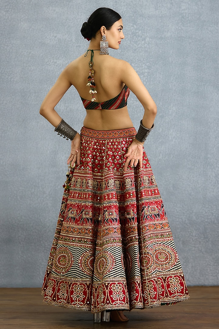 Multi-Colored Jeni Silk Patola Printed Bridal Lehenga Set by TORANI at Pernia's Pop Up Shop