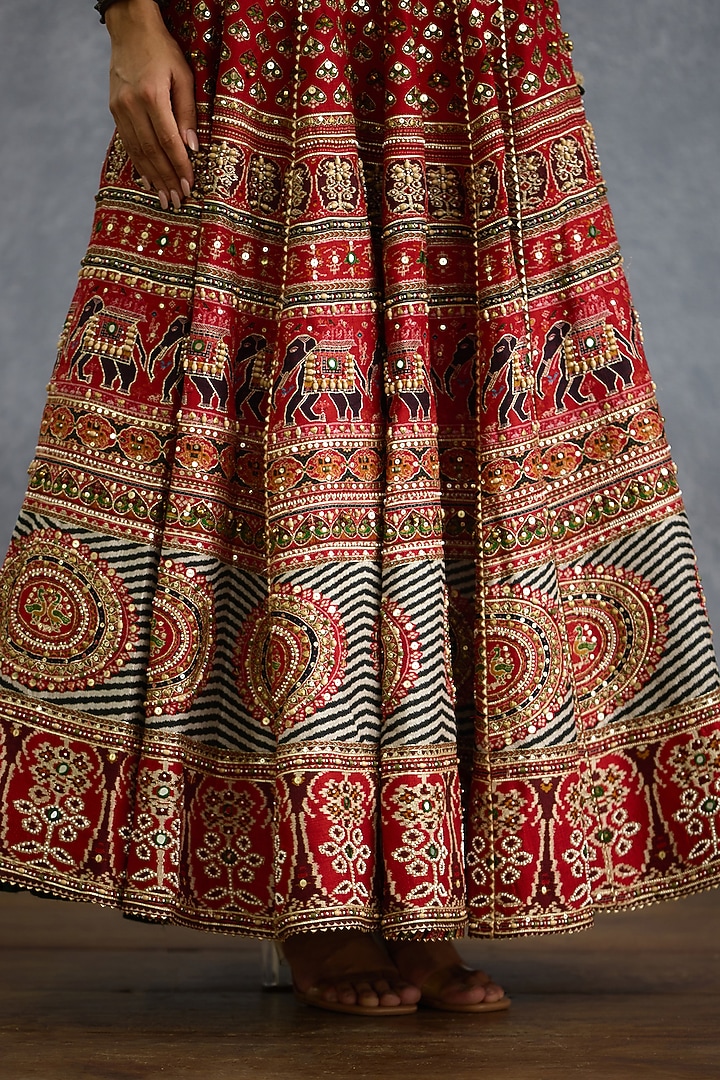 Multi-Colored Jeni Silk Patola Printed Bridal Lehenga Set by TORANI at Pernia's Pop Up Shop