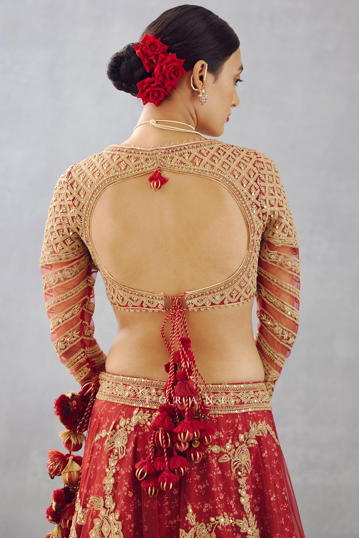 Bridal austrlian lehenga blouse back designs