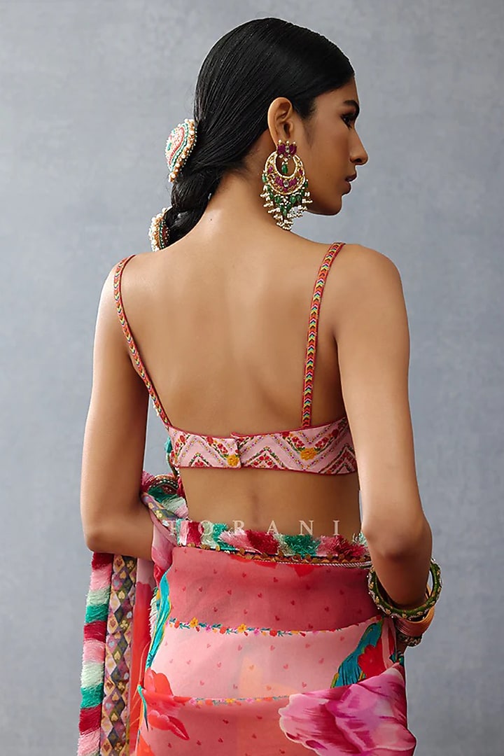 Pink Jeni Silk Digital Printed Bralette by TORANI at Pernia's Pop Up Shop