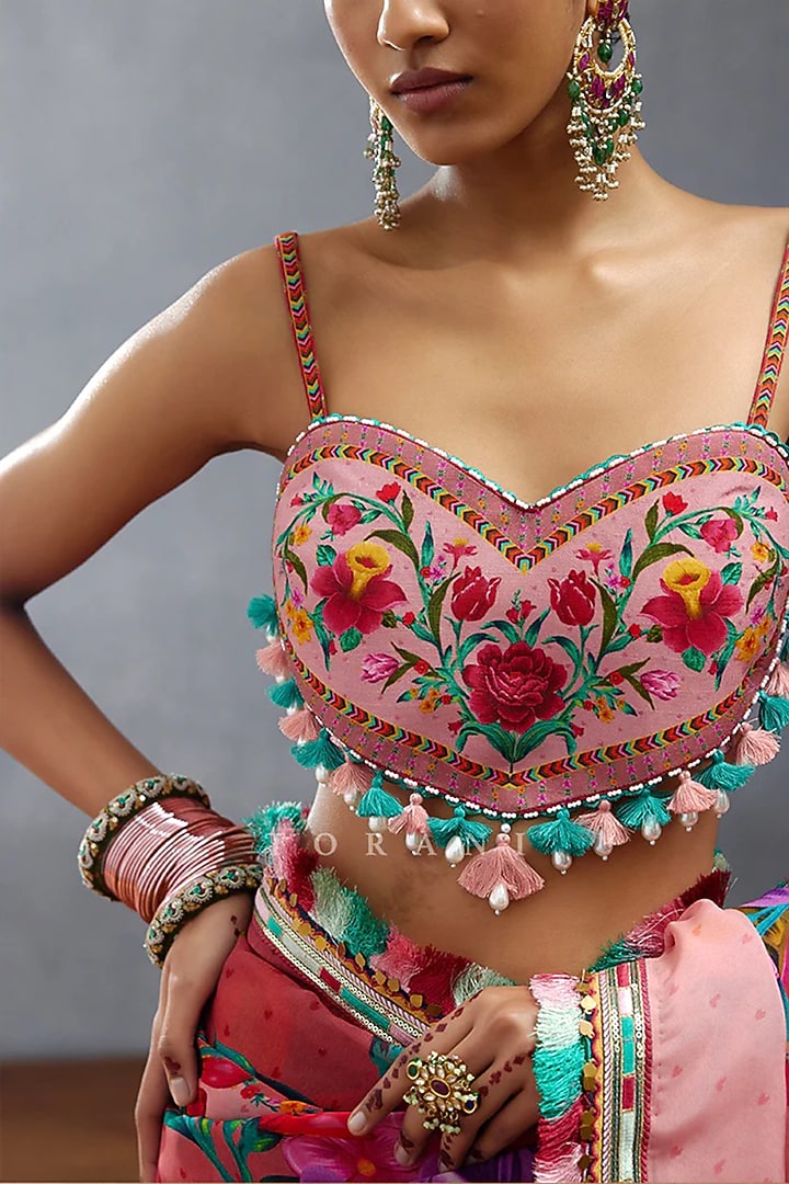 Pink Jeni Silk Digital Printed Bralette by TORANI at Pernia's Pop Up Shop