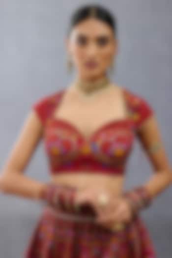 Red Raw Silk & Jeni Silk Blouse by TORANI at Pernia's Pop Up Shop