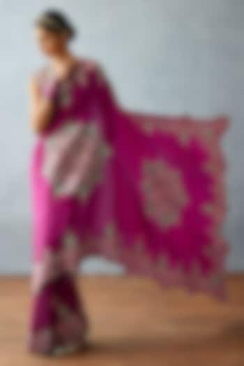 Purple Jeni Silk Reception Saree by TORANI at Pernia's Pop Up Shop