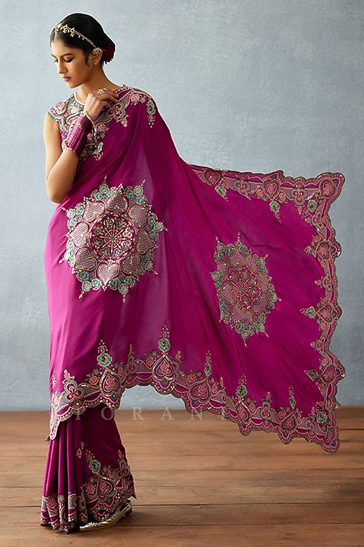 Purple Jeni Silk Reception Saree by TORANI at Pernia's Pop Up Shop