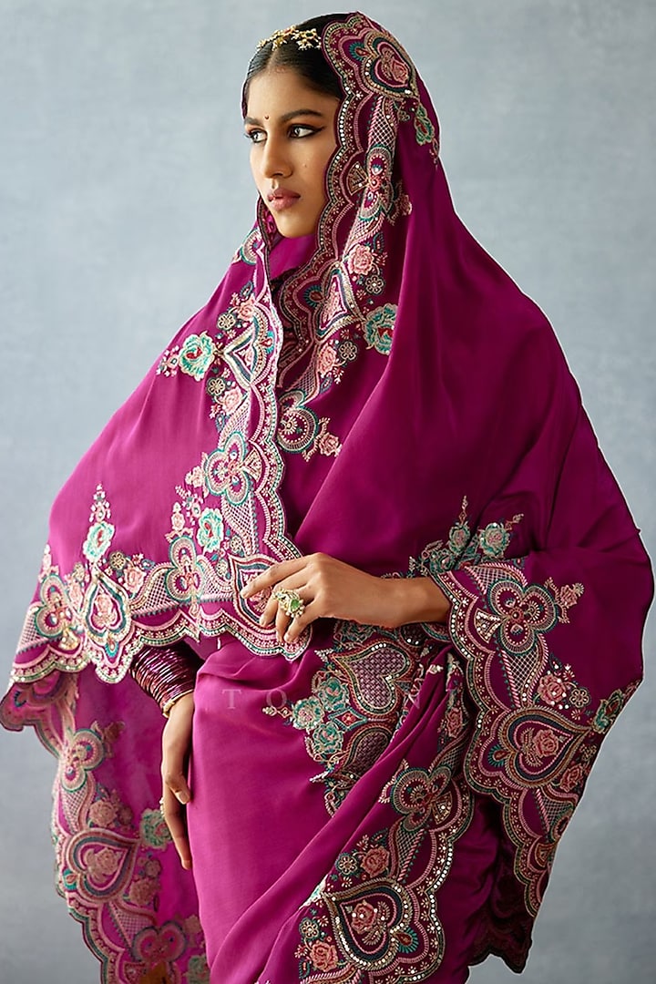 Purple Jeni Silk Reception Saree by TORANI at Pernia's Pop Up Shop