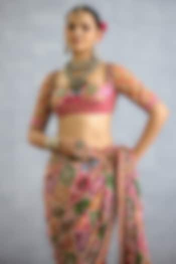 Multi-Colored Diamond Silk Patola Printed Blouse by TORANI at Pernia's Pop Up Shop