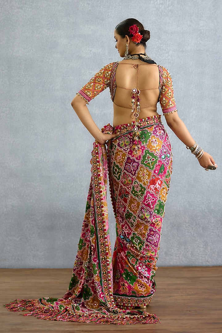 Multi-Colored Diamond Silk Patola Printed Blouse by TORANI at Pernia's Pop Up Shop