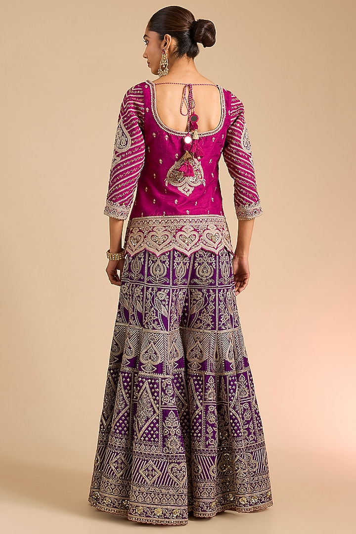 Purple Jeni Silk Bridal Sharara Set by Torani at Pernia's Pop Up Shop