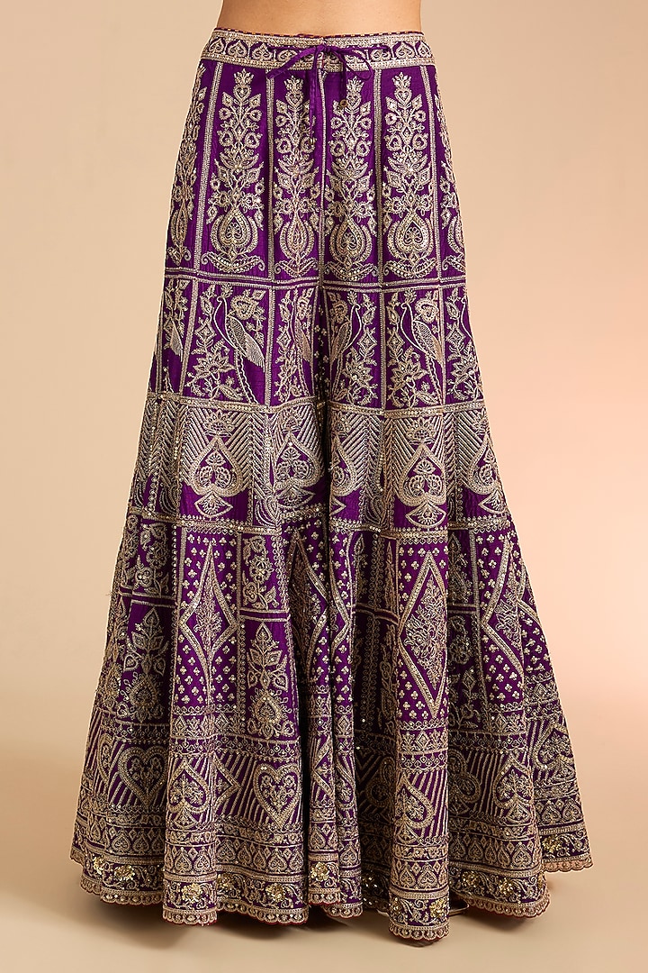Purple Jeni Silk Bridal Sharara Set by Torani at Pernia's Pop Up Shop