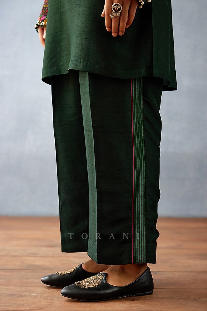 Green Jeni Silk Digital Printed Jacket Set by Torani Men at Pernia's Pop Up Shop