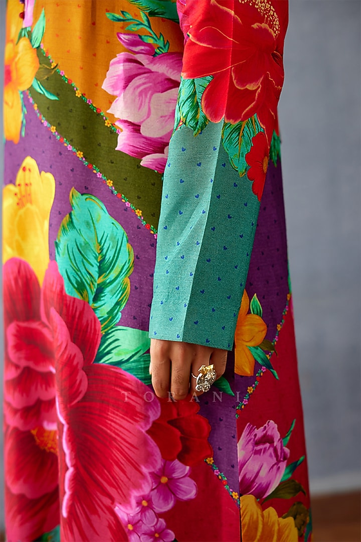 Multi-Colored Jeni Silk Digital Printed Kurta Set by Torani Men at Pernia's Pop Up Shop