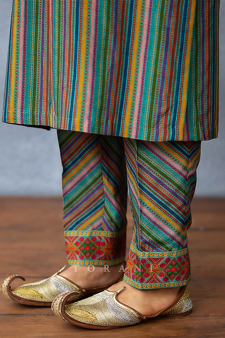 Multi-Colored Jeni Silk Digital Printed Bundi Jacket Set by Torani Men at Pernia's Pop Up Shop
