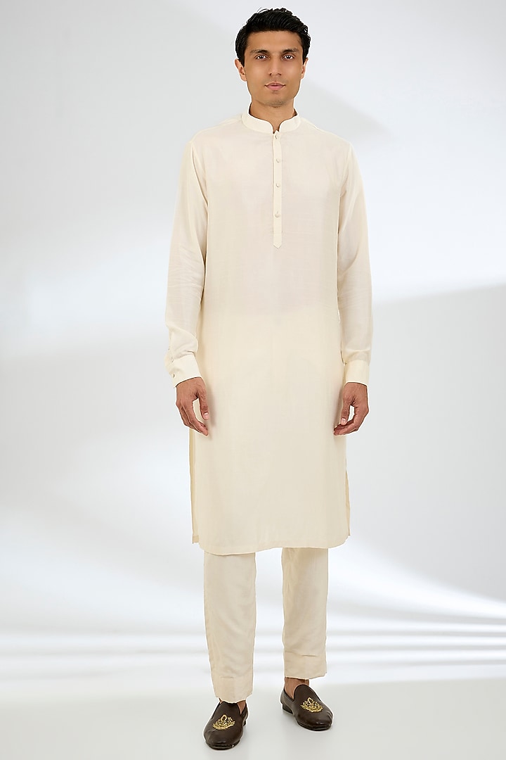 Blue Jeni Silk Bundi Jacket Set by Torani Men at Pernia's Pop Up Shop