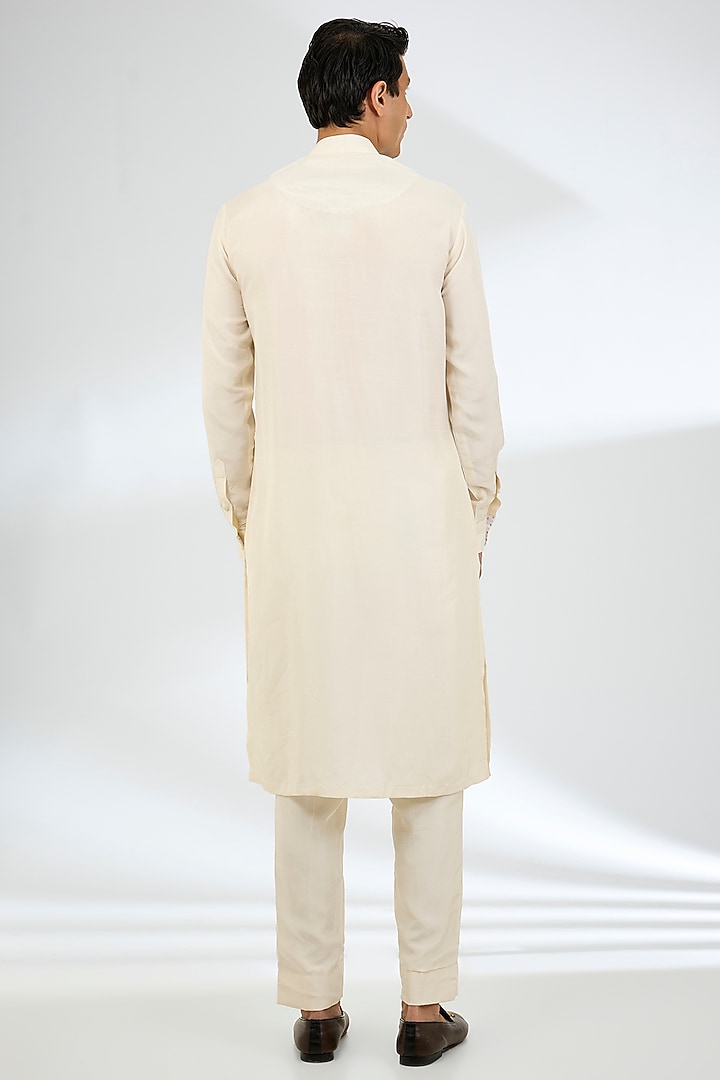 Blue Jeni Silk Bundi Jacket Set by Torani Men at Pernia's Pop Up Shop