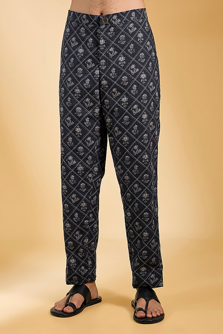 Black Jeni Silk Kurta Set by Torani Men at Pernia's Pop Up Shop