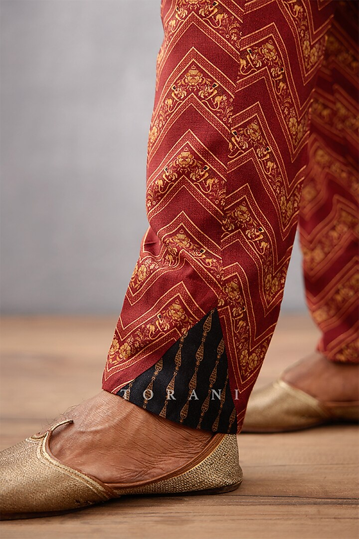 Black Cotton Silk & Raw Silk Hand Embroidered Kurta Set by Torani Men at Pernia's Pop Up Shop