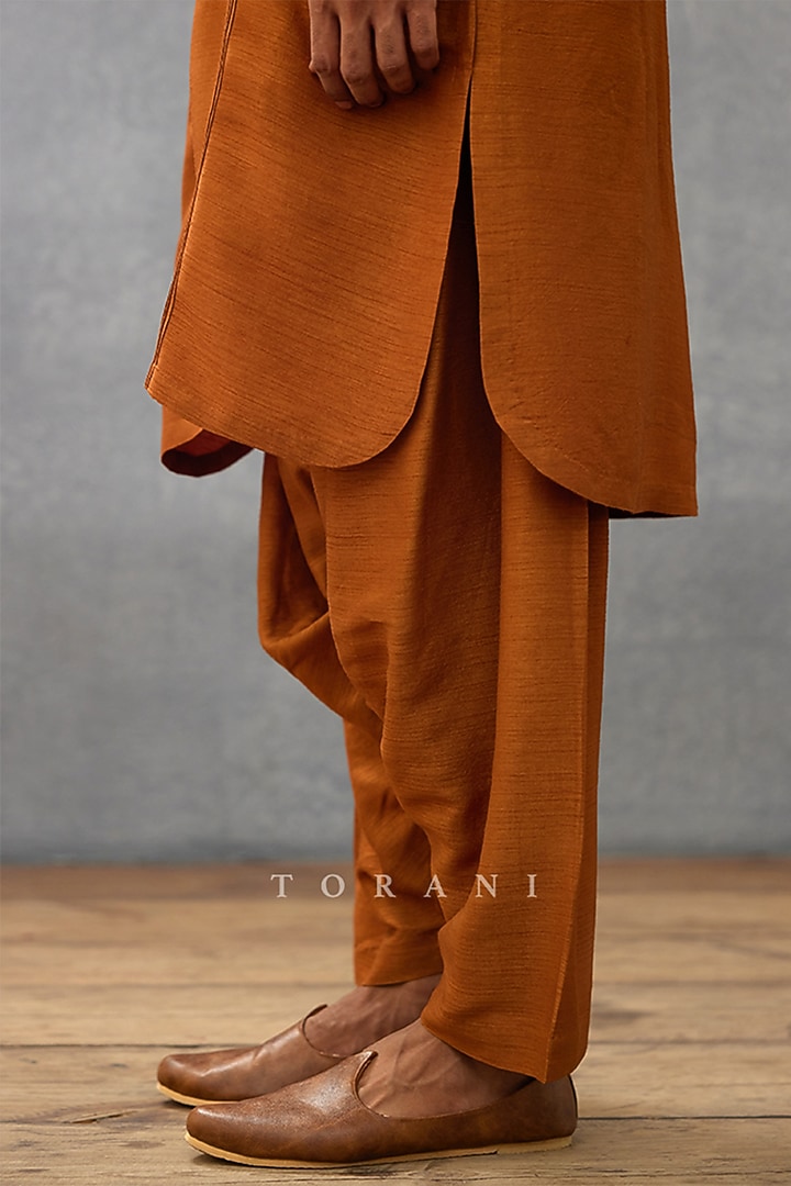 Brown Cotton Silk & Raw Silk Digital Printed Wedding Indowestern Set by Torani Men at Pernia's Pop Up Shop