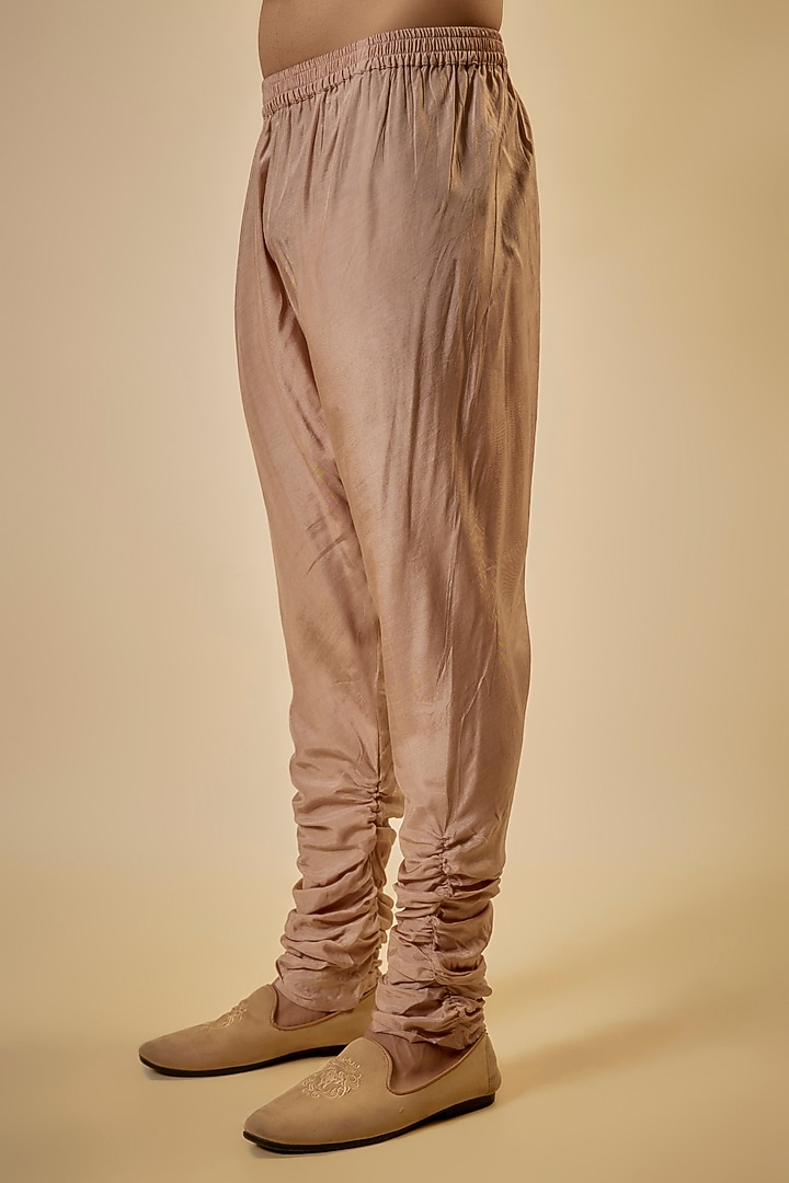 Mauve Cotton Silk & Slub Silk Dori Embroidered Kurta Set by Torani Men at Pernia's Pop Up Shop