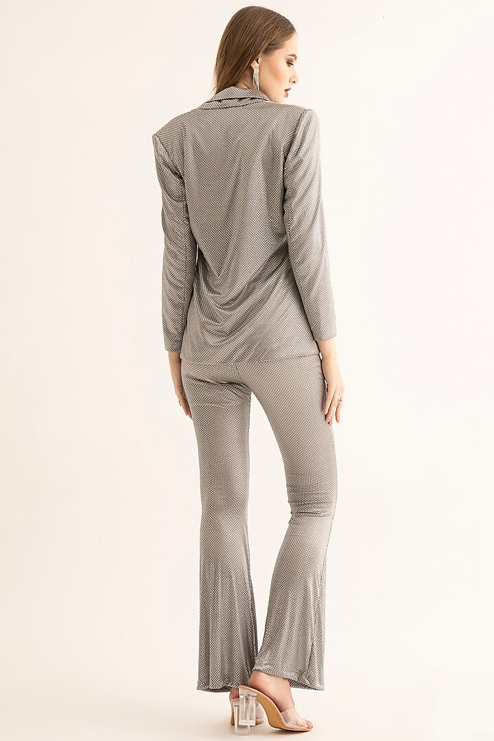 Silver Poly Rhinestone Co-Ord Set by TORQADORN at Pernia's Pop Up Shop