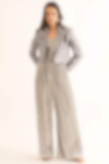 Silver Lycra Co-Ord Set by TORQADORN at Pernia's Pop Up Shop