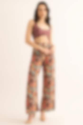 Multi-Colored Chinon Floral Printed Co-Ord Set by TORQADORN at Pernia's Pop Up Shop