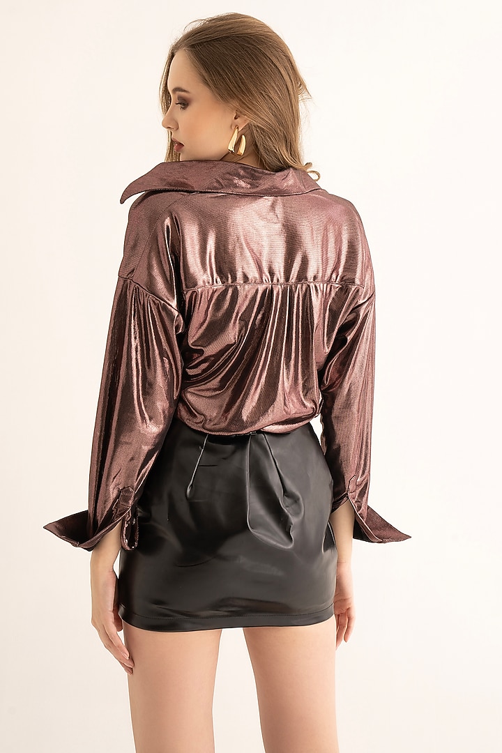 Black Faux Leather Mini Skirt Set by TORQADORN at Pernia's Pop Up Shop