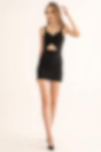 Black Shimmer Mini Bodycon Dress by TORQADORN