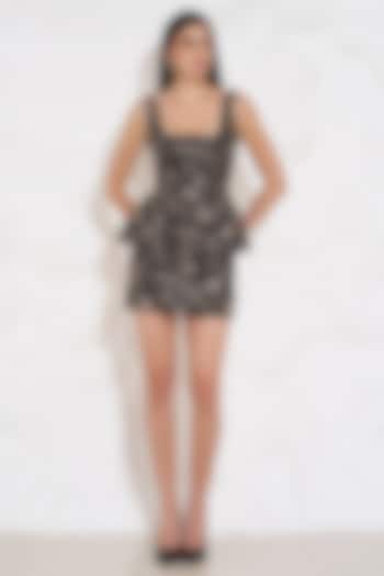 Black Pure Linen Skirt Set by TORQADORN at Pernia's Pop Up Shop