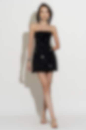 Black Sequins Velvet Tube Summer Dress by TORQADORN at Pernia's Pop Up Shop