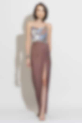 Mauve Lycra Skirt Set by TORQADORN at Pernia's Pop Up Shop