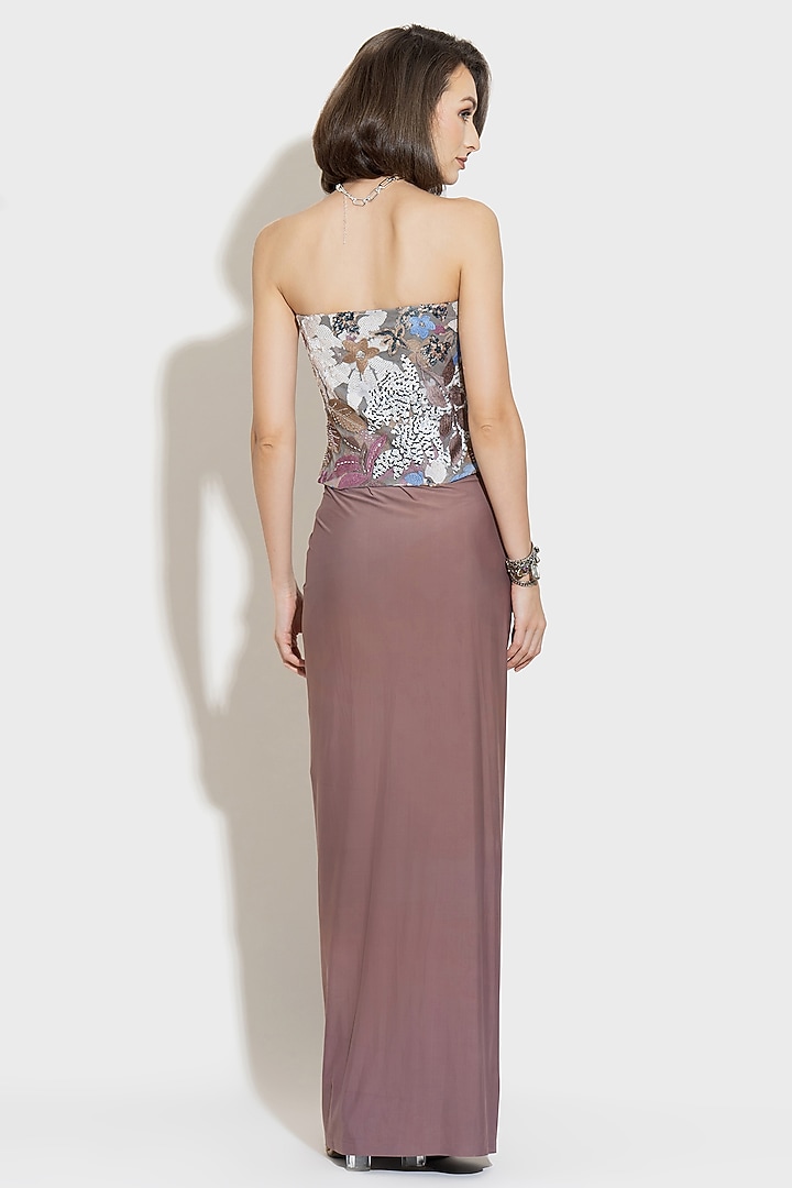 Mauve Lycra Skirt Set by TORQADORN at Pernia's Pop Up Shop