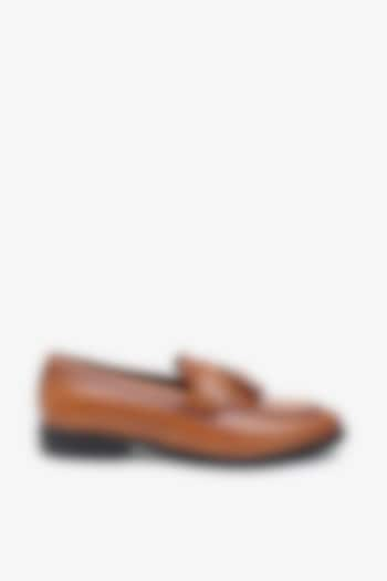 Tan Leather Loafers by TONI ROSSI MEN at Pernia's Pop Up Shop