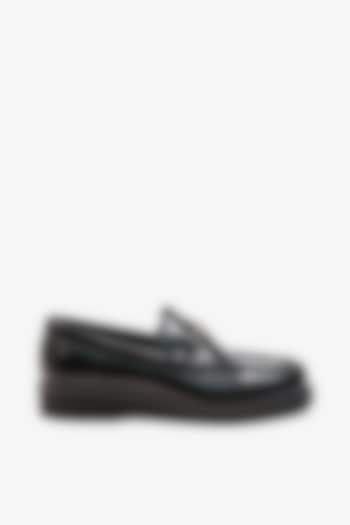 Black Leather Loafers by TONI ROSSI MEN