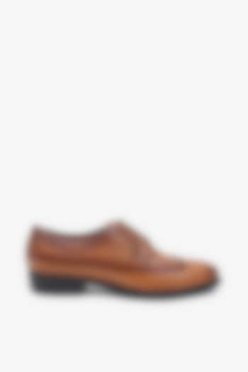 Tan Leather Formal Shoes by TONI ROSSI MEN