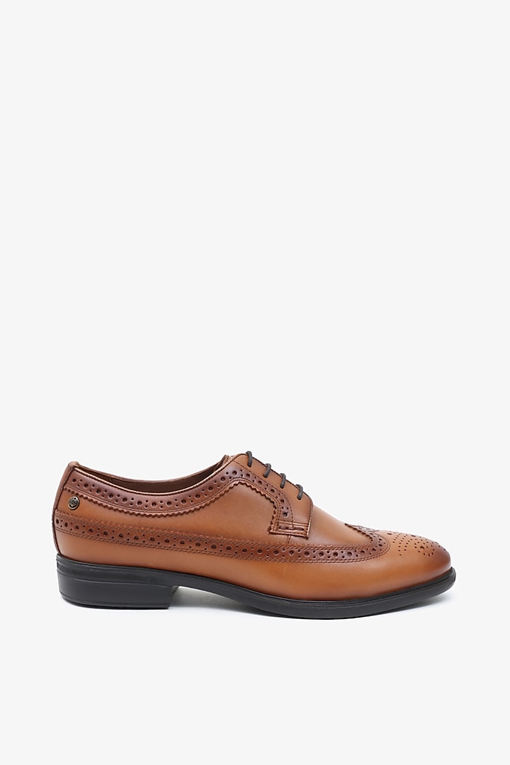 Tan Leather Formal Shoes by TONI ROSSI MEN at Pernia's Pop Up Shop